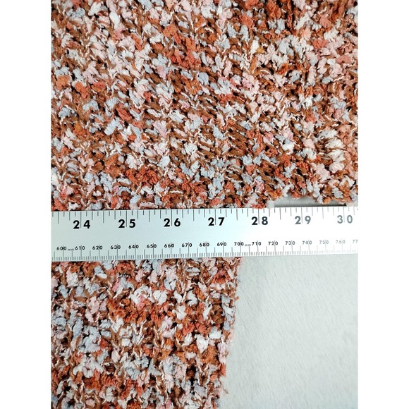POL Sweater Womens Medium Orange White Boucle‎ Chenille Knit Pullover Cropped - Picture 7 of 8